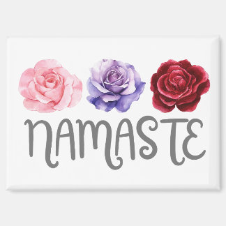 Three Flowers Namaste Magnet