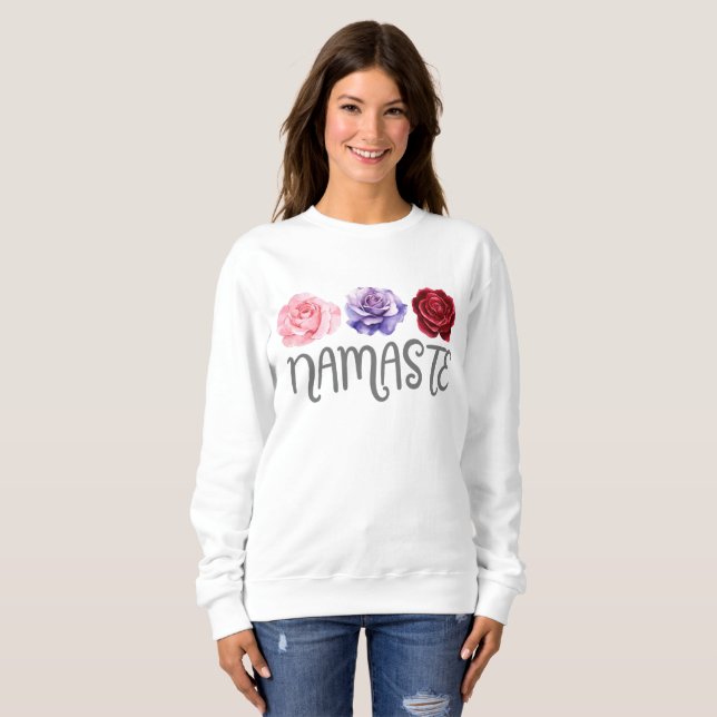 Three Flowers Namaste Sweatshirt (Front Full)