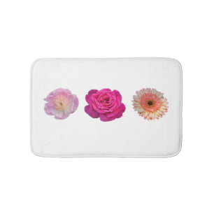 Three flowers pattern     bath mat