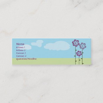 Three Flowers - Skinny Mini Business Card by ZazzleProfileCards at Zazzle