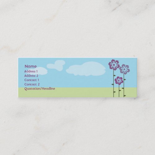 Three Flowers - Skinny Business Card Templates
