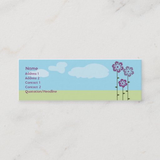 Customizable Three Flowers - Skinny Business Card Templates