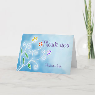 Three Flowers Thank You - Personalize Message Card
