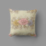 Three Flowers, Vintage Country Floral Throw Pillow