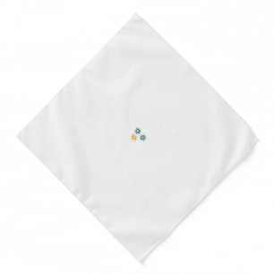 three flowers with green and orange petals bandana