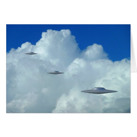 Three Flying Saucers Cards (Front Horizontal)