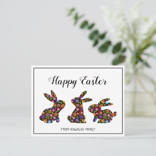 Three Folklore Easter Bunnies Postcard