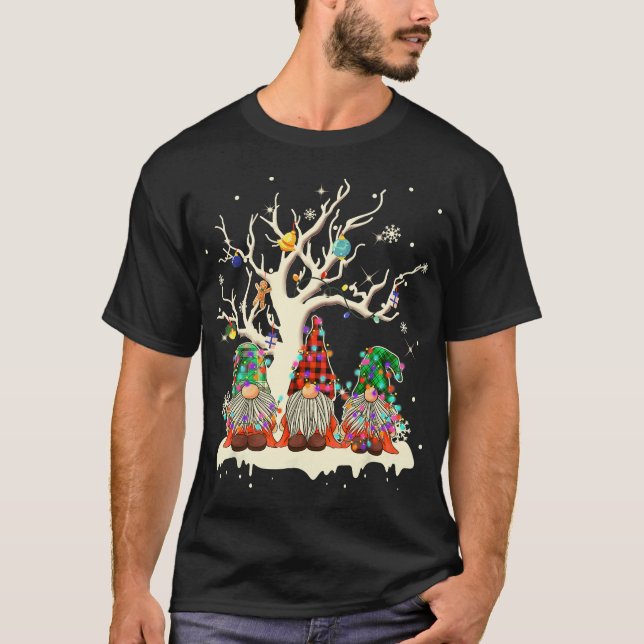 Three Football Gnomes, Football Gnome, Funny Sport T-Shirt (Front)