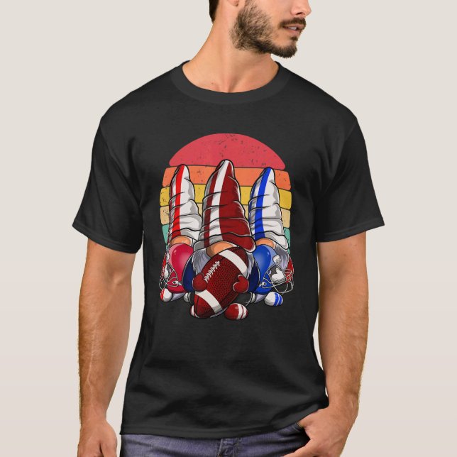 Three Football Gnomes Football Gnome  Sport Footba T-Shirt (Front)