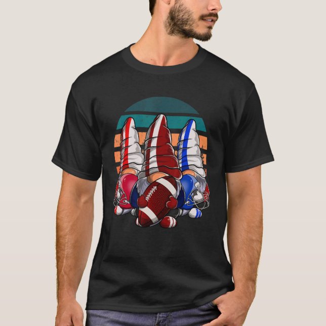 Three Football Gnomes Football Gnome Sport Footbal T-Shirt (Front)