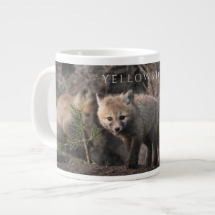 Three Fox Cubs, Yellowstone National Park, Wyoming Giant Coffee Mug