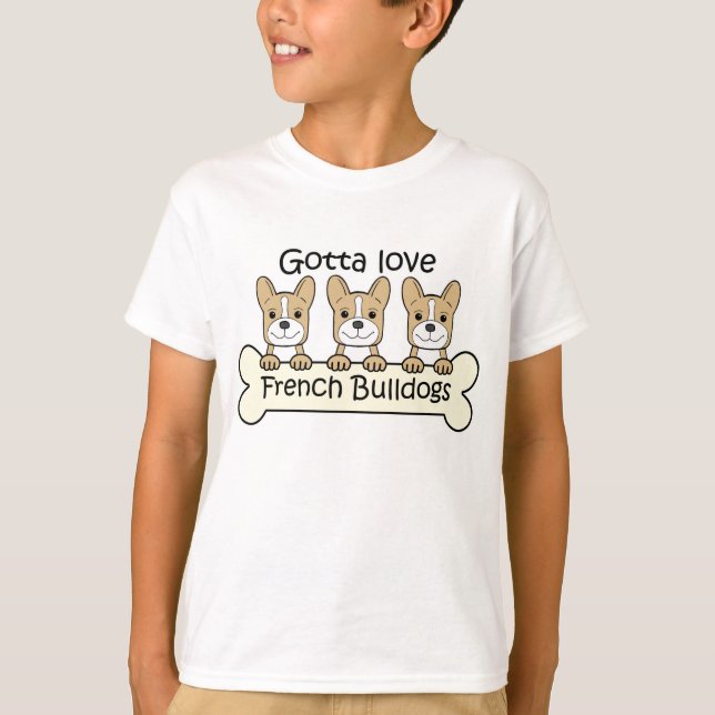 Three French Bulldogs T-Shirt (Front)