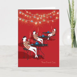 Three French Cats... Holiday Card