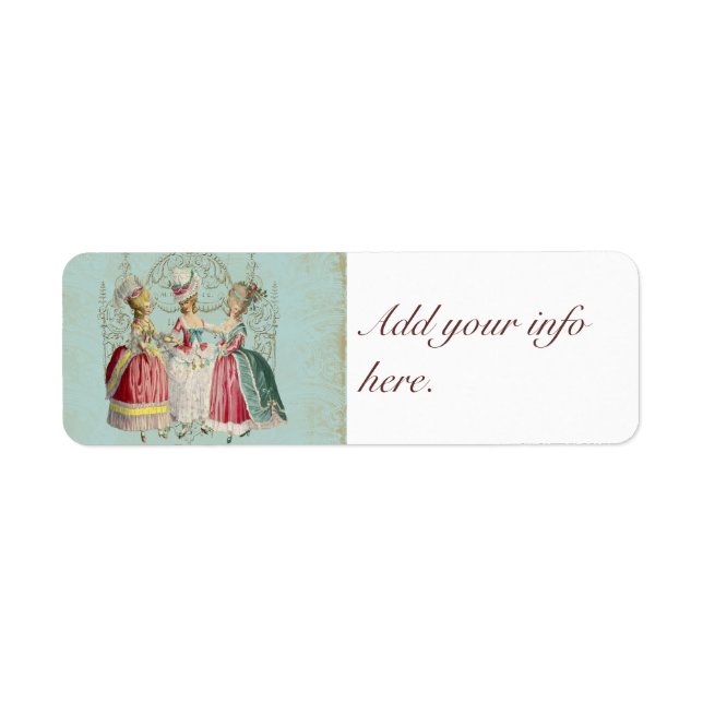 Three French Girls Party Stickers Tags (Front)