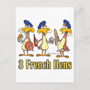 Three French Hens Cards | Zazzle