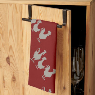 Three French Hens Cut-Out Stencil-Style 5 Kitchen Towel
