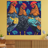 Three French Hens Cut-Out Stencil-Style