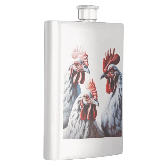 Three French Hens Faith Hope Charity Cut Out v1 Flask (Right)