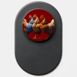Three French Hens Faith Hope Charity Cut Out v2 PopSocket