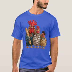 Three French-Hens Garlic, Baguettes and Cluck T-Shirt