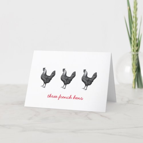 Three French Hens Holiday Card
