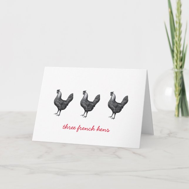 Three French Hens Holiday Card (Front)