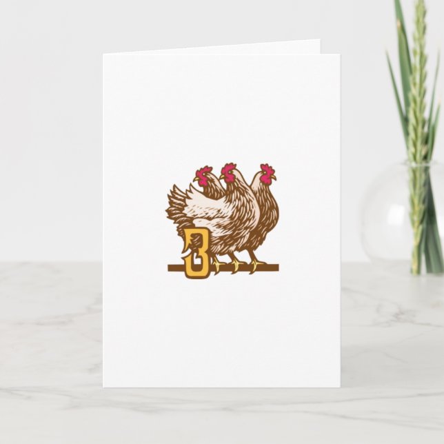 Three French Hens Holiday Card (Front)