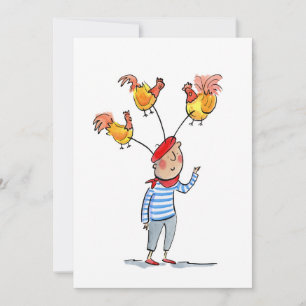Three French Hens Invitation