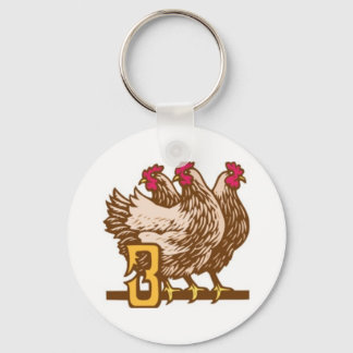 Three French Hens Keychain