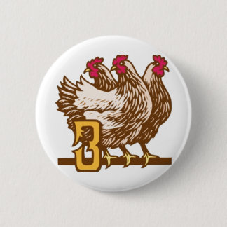Three French Hens Pinback Button