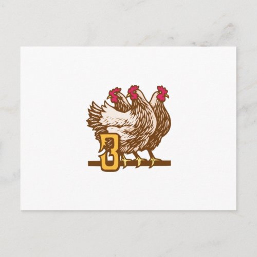 Three French Hens Postcard