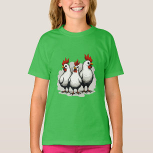 Three French Hens Retro Mid-Century Cut-Out 5 T-Shirt