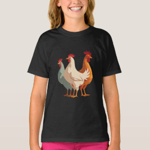 Three French Hens Retro Mid-Century Cut-Out 6 T-Shirt