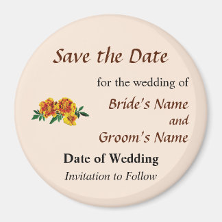 Three French Marigolds Save the Date Magnet