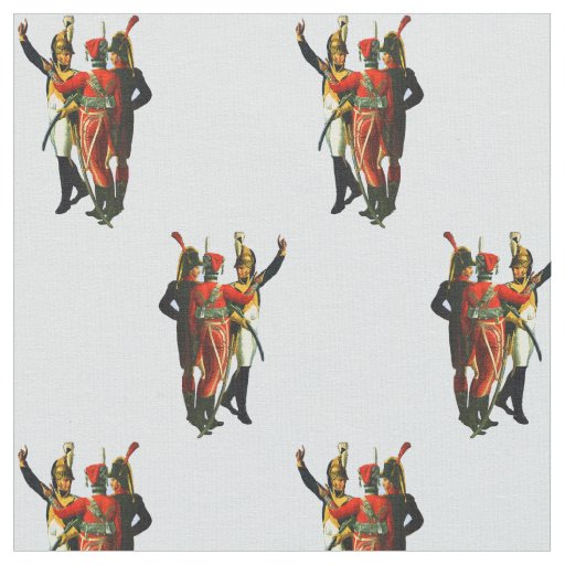 three French soldiers circa 1800 print Fabric
