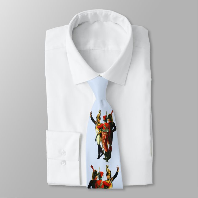 three French soldiers circa 1800 print  Neck Tie (Tied)