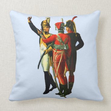 three French soldiers circa 1800 print Throw Pillow three French soldiers circa 1800 print Throw Pillow