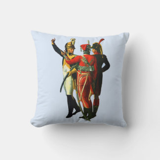 three French soldiers circa 1800 print Throw Pillow