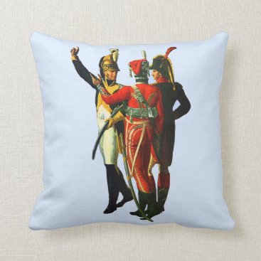 three French soldiers circa 1800 print Throw Pillow three French soldiers circa 1800 print Throw Pillow