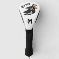 Three Friendly Puffins Swimming Golf Head Cover