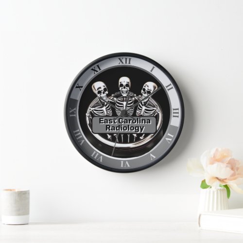 Three Friendly Skeletons Your Department Name Clock