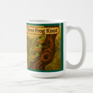 Three Frog Knot – Whimsical Amphibian Wordplay Art Coffee Mug
