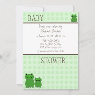 Three Frogs -green baby shower Invitation
