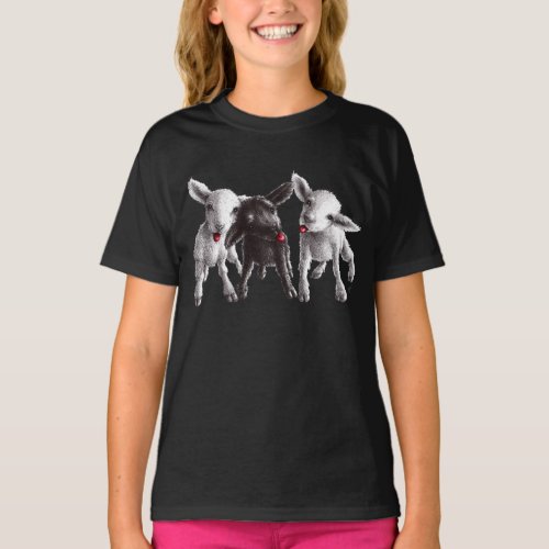 Three Funny Cheeky Sheep T_Shirt