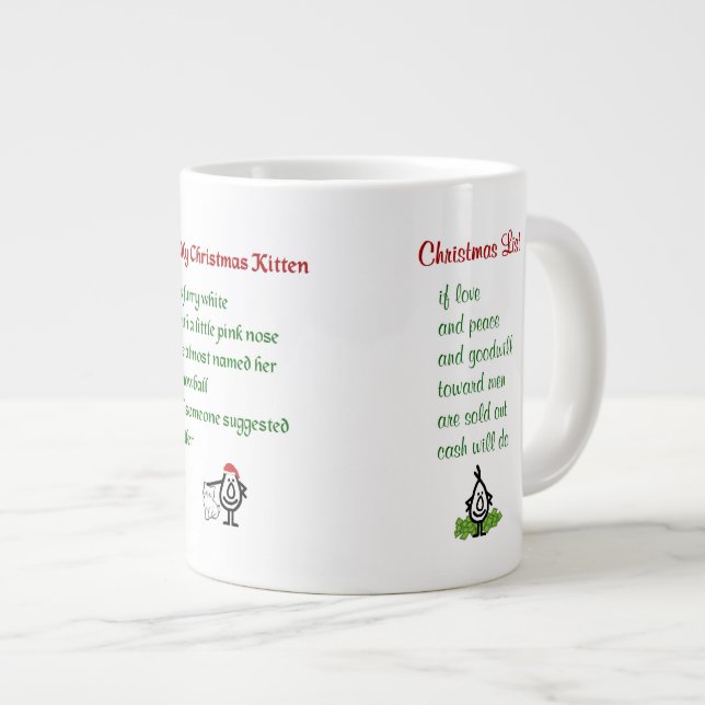 Three funny Christmas poems Giant Coffee Mug (Front Right)