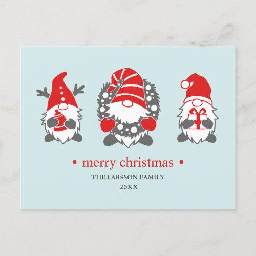 Three Funny Gnomes  Christmas Holidays Holiday Postcard