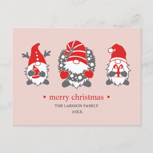 Three Funny Gnomes  Christmas Holidays Holiday Postcard