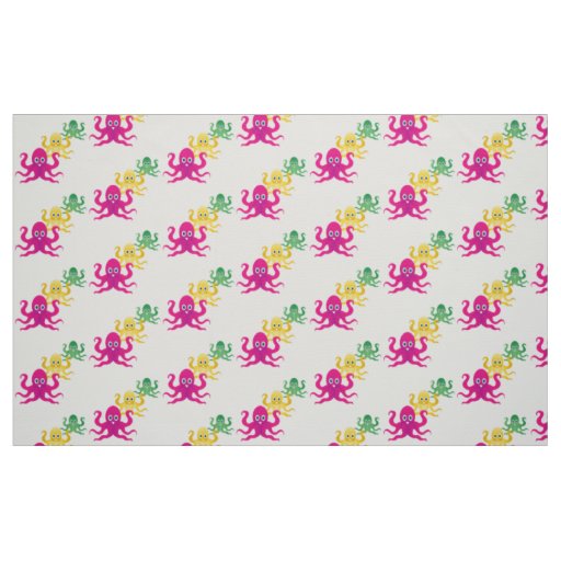 Three funny octopies fabric