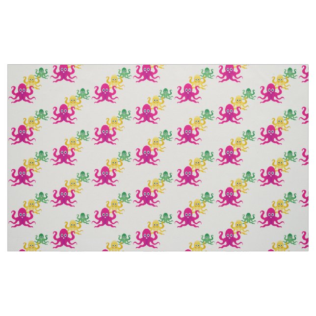 Three funny octopies fabric (Fat Quarter)