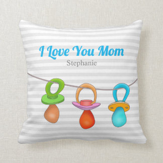 Three Funny Pacifiers Throw Pillow